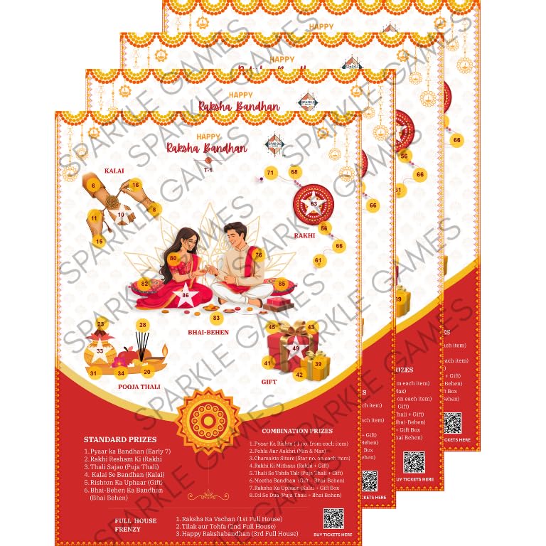 Raksha Bandhan Theme Tambola Housie Tickets – Rakhi Festival Card Game For Siblings, Raksha Bandhan Party, Kitty Party & Family Gathering – Festive Indian Bingo Cards, 5+ Years-picture-27