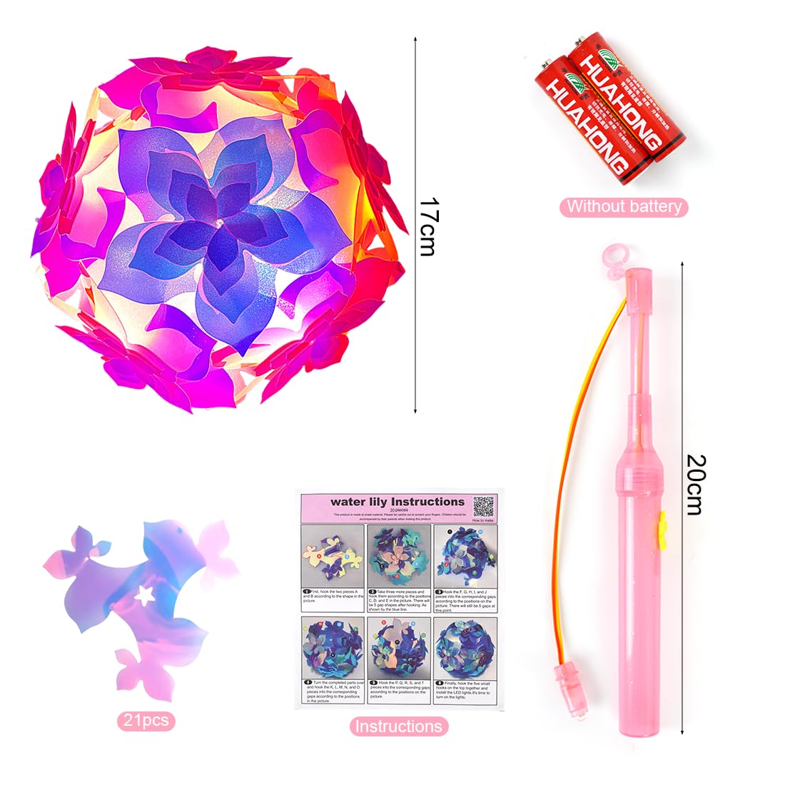Lanterne DIY Pour Enfants - Kit D'assemblage Saint-Martin Multicolore, Bâton Lumineux Inclus - Pour Fêtes Halloween Noël Anniversaire - 2