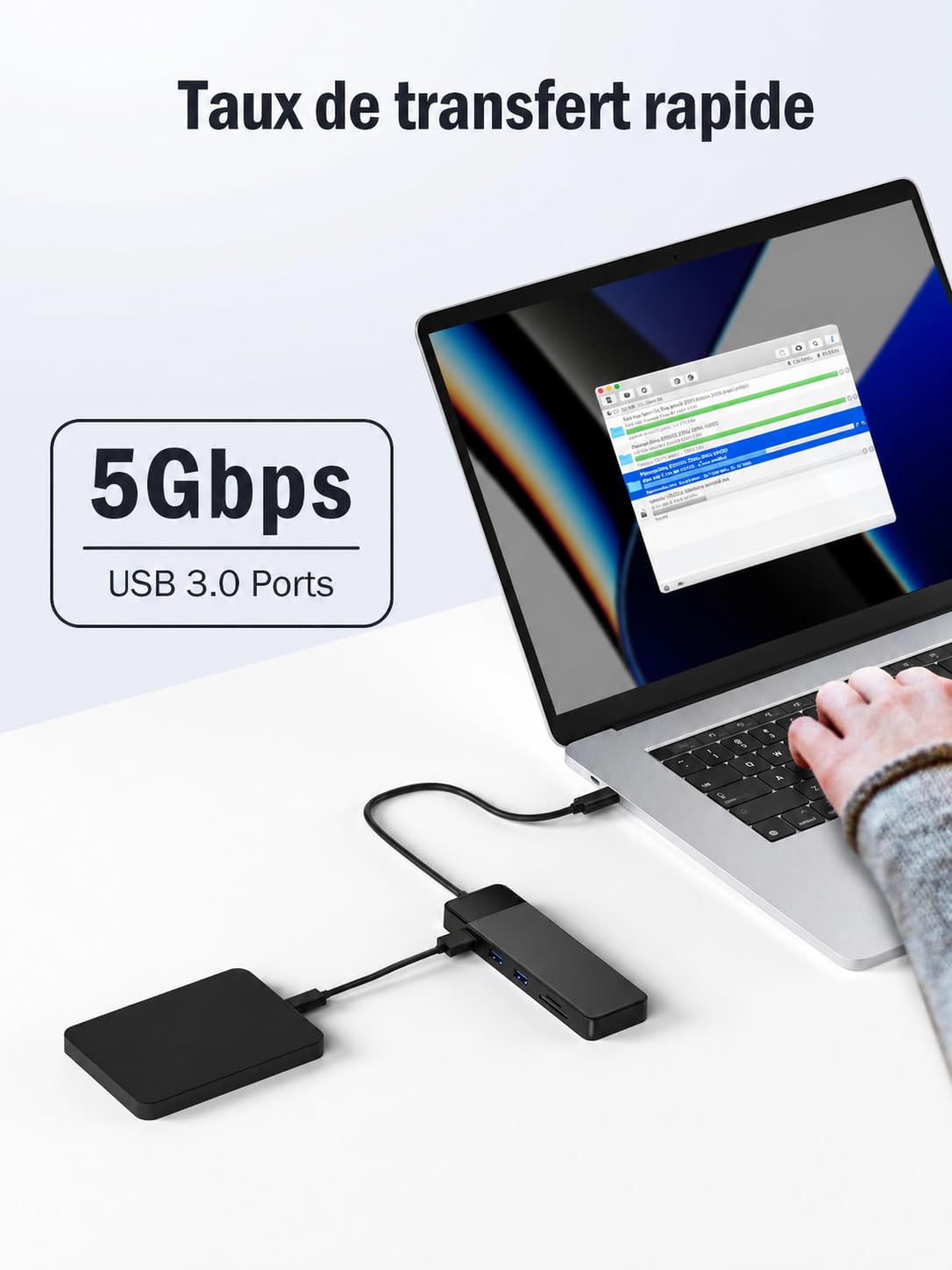 Lemorele Docking Station d'accueil USB C, Adaptateur Hub USB C 10 en 1 vers Double HDMI 4K, VGA, USB 3.0, 2 USB 2.0, 100W PD, SD/TF, AUX 3,5 mm pour MacBook Pro/HP/Dell/Lenovo/Acer et Plus