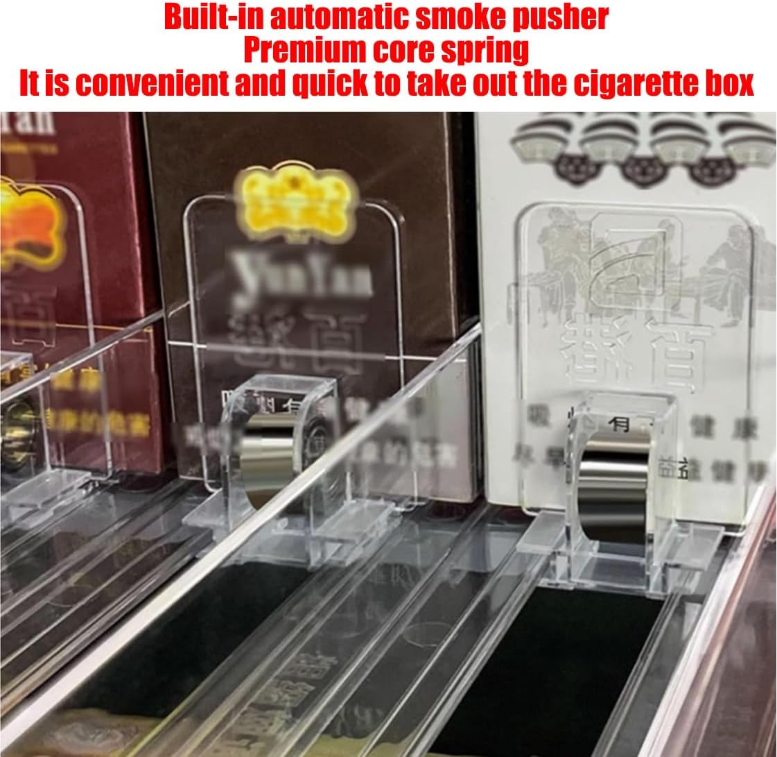 Acrylic Cigarette Showcase Rack, Auto Pusher Display Holder, Rectangular Cigarette Case Organizer for Retail Store, Supermarket, Mall Canteen - 56x27x35cm (22x10.6x13.8inch)