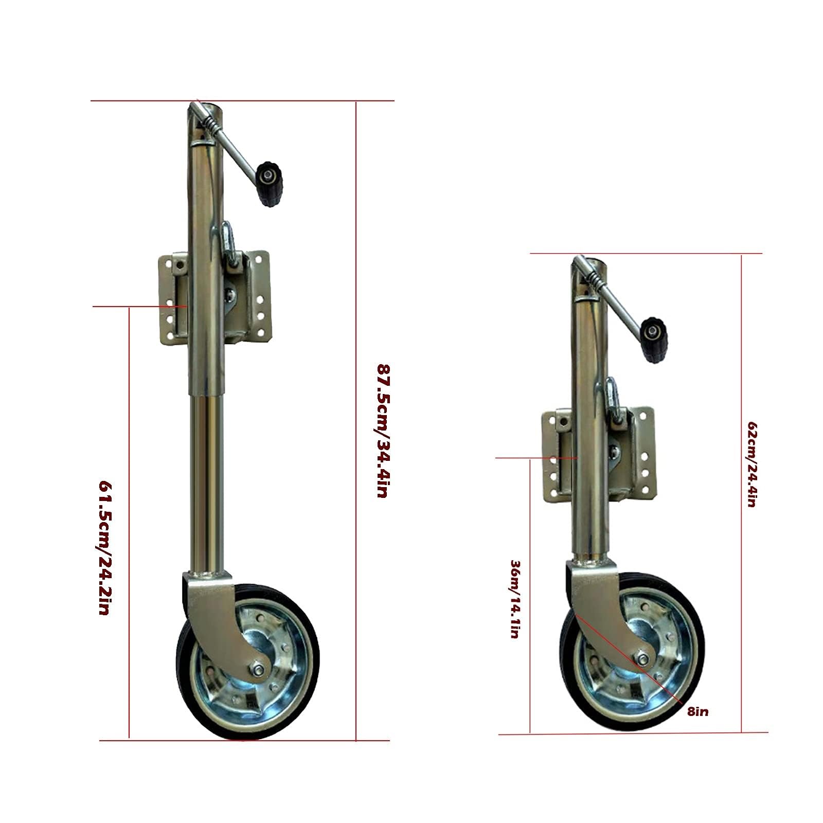 SHZICMY Steunwiel, 540 kg, zware belasting, voor personenauto, aanhanger, wiel, steunwiel, klapsysteem met montageplaat, 50