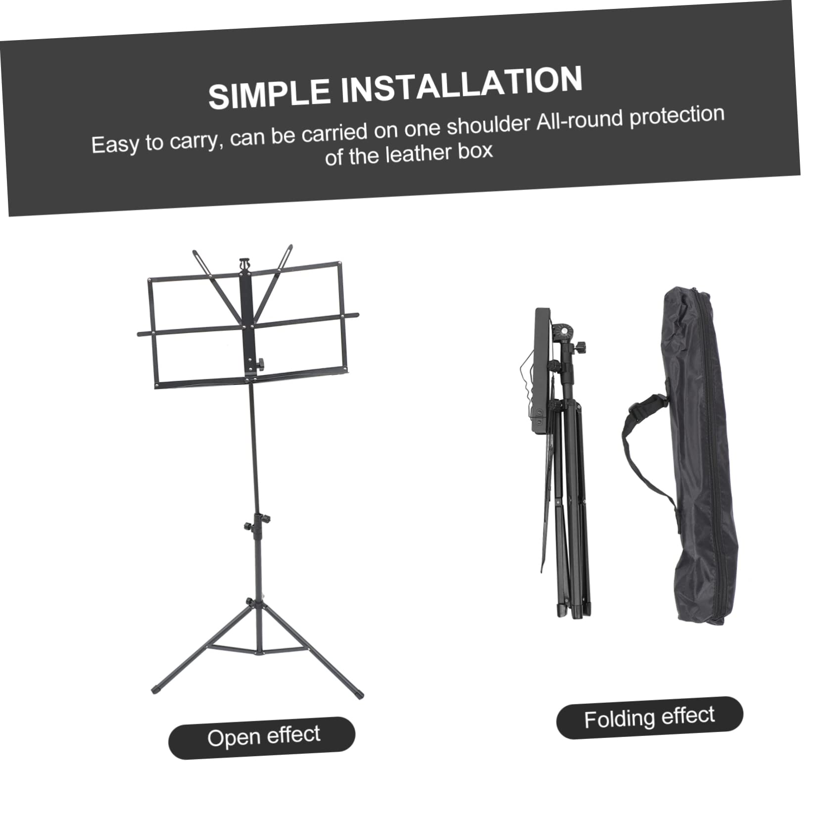ibasenice Leggio Porta Spartiti Leggio Treppiede Forniture Musicali Supporto Per Spartiti Musicali e Stabile Per Uso Lungo Termine