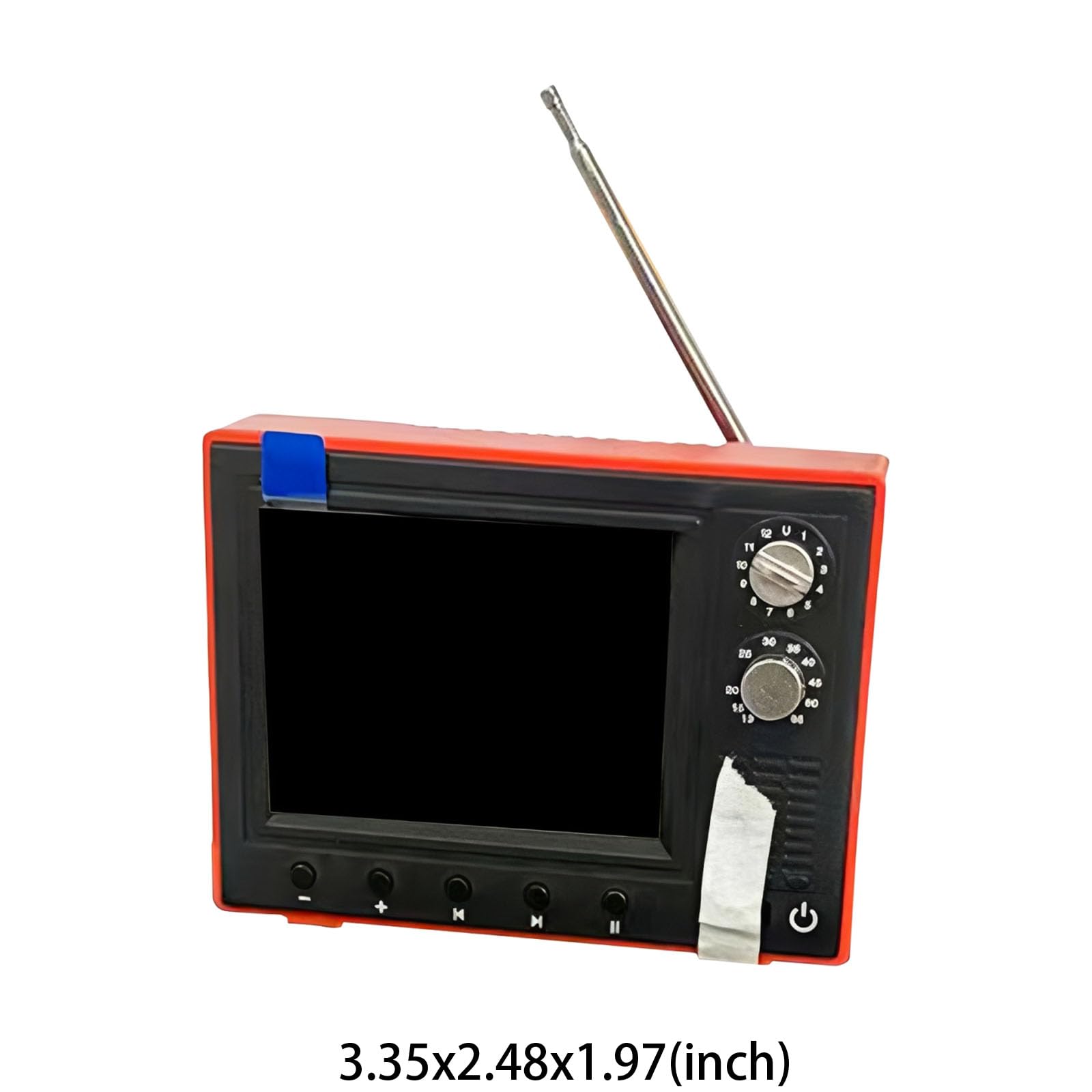 Miniaturowy telewizor w skali 1/12, obsługuje przesyłanie przez USB, odtwarzane wideo, mini telewizor, model HD 720P, z 8 GB pamięci, bateria 150 minut, do domku dla lalek, prezent (czerwony)