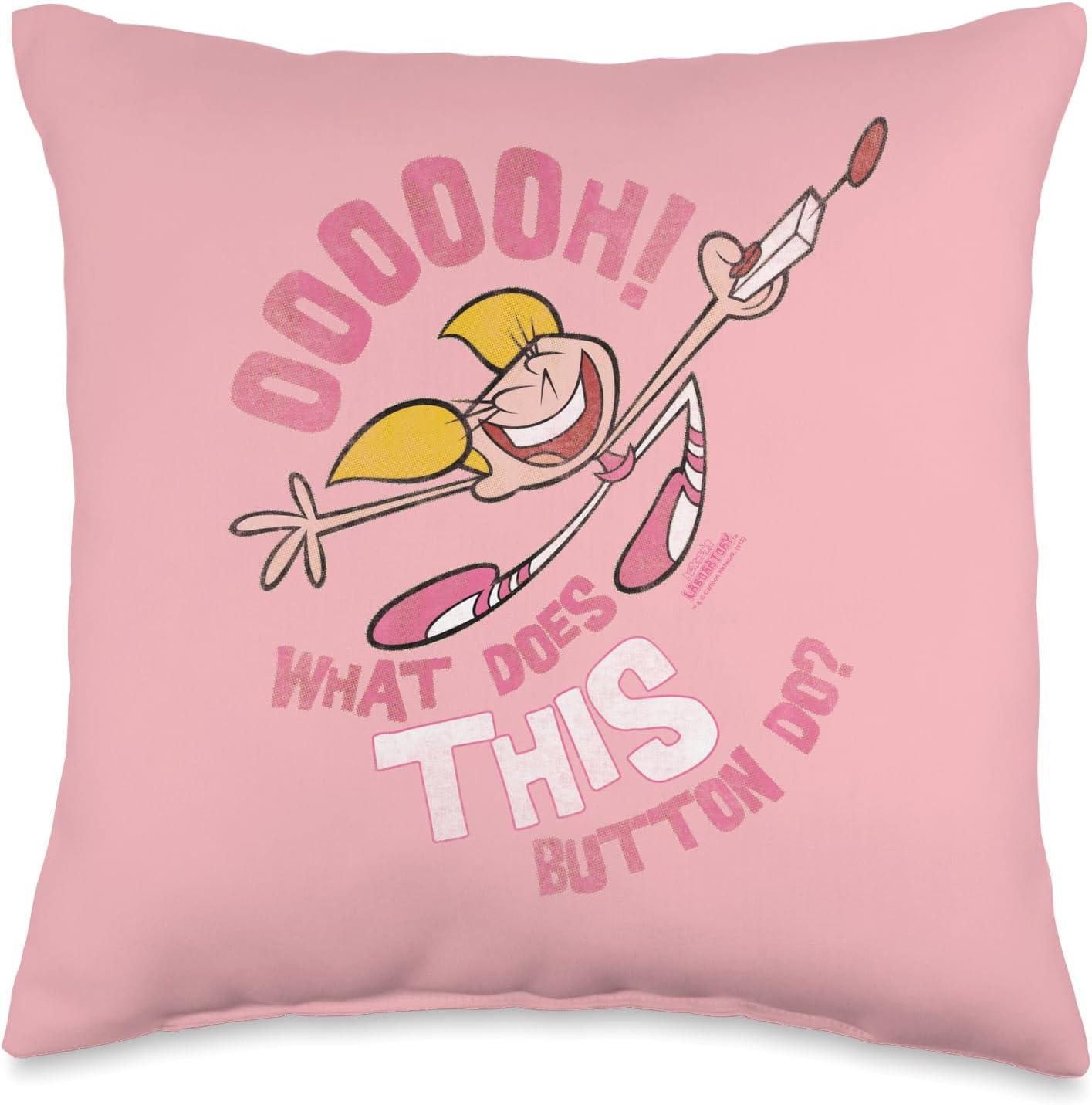 Dexter's Laboratory Button Throw Pillow