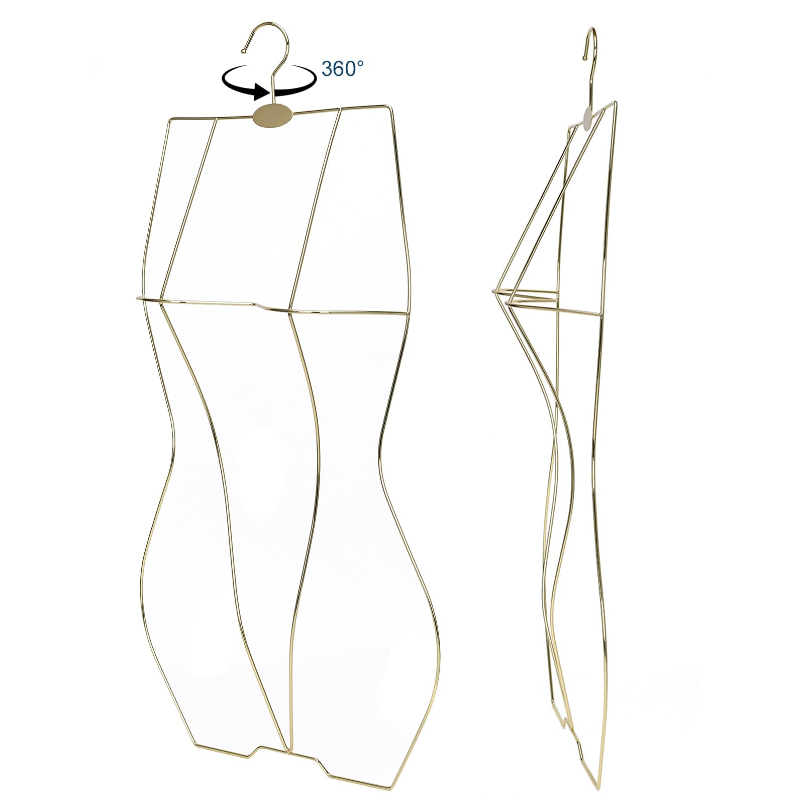 Perchas para traje de baño (dorado) 10 perchas de exhibición en forma de cuerpo 3D para lencería