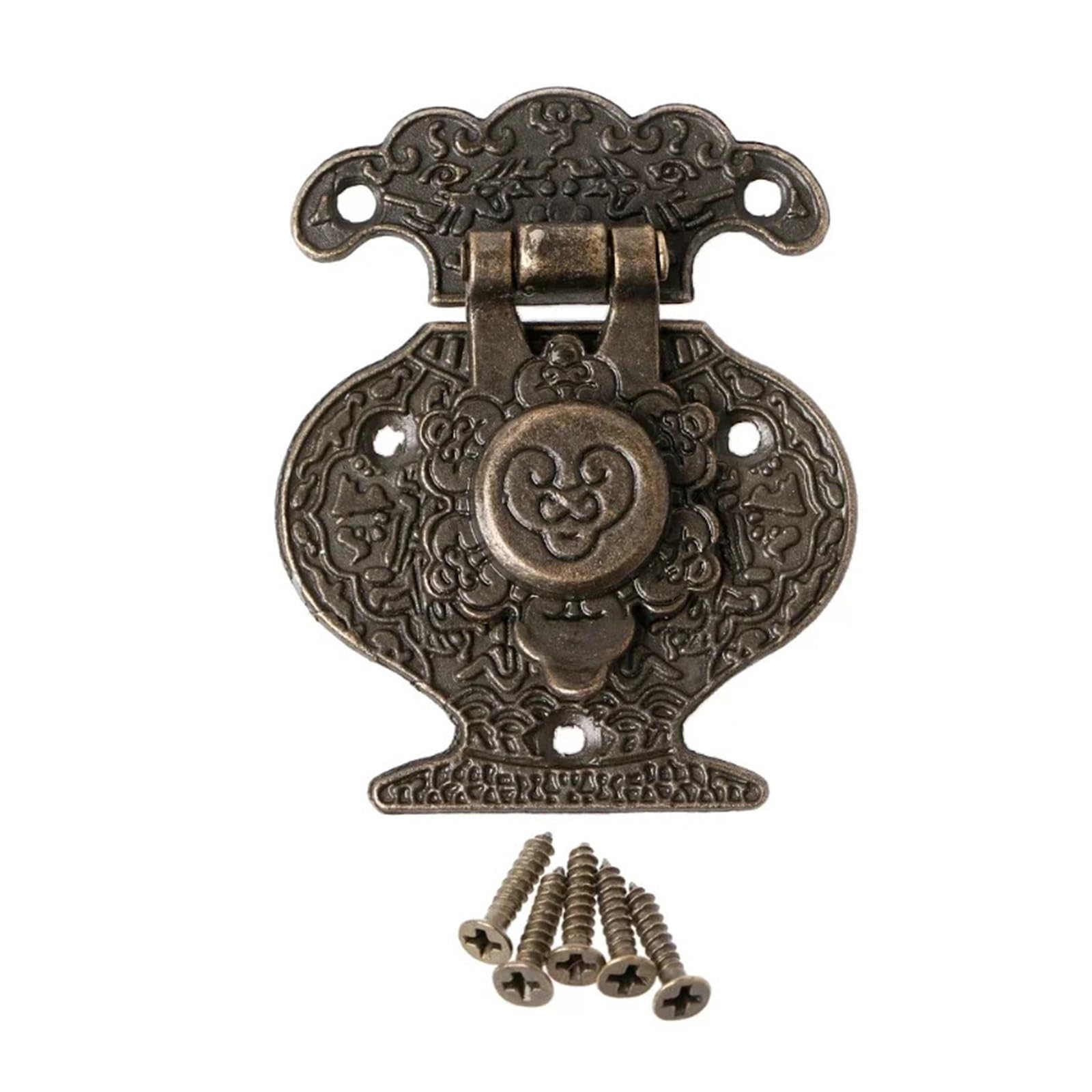Zyagh Brass 5Pc Antique Bronze Hasp Latch Jewelry Wooden Box Mini Cabinet Buckle Lock Decorative Hardware