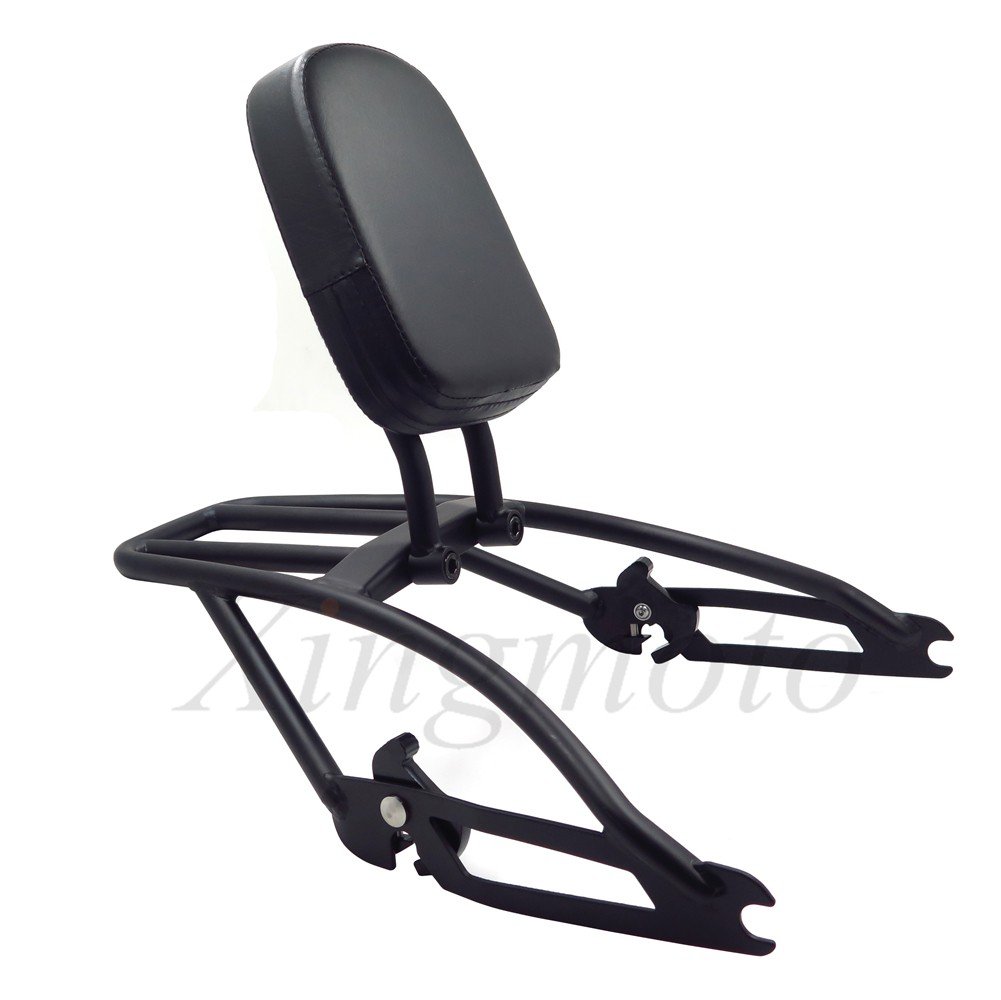 Sissy Bar Backrest Pad & Luggage Rack Kit For HarleyDavidson Street