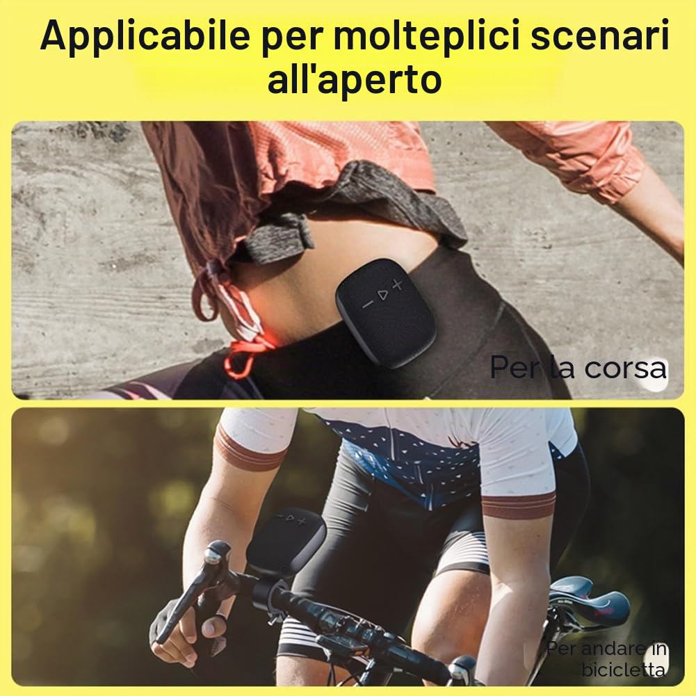 Altoparlante per bicicletta senza fili Bluetooth - Subwoofer per manubrio della bicicletta - nero - facile da installare e utilizzare