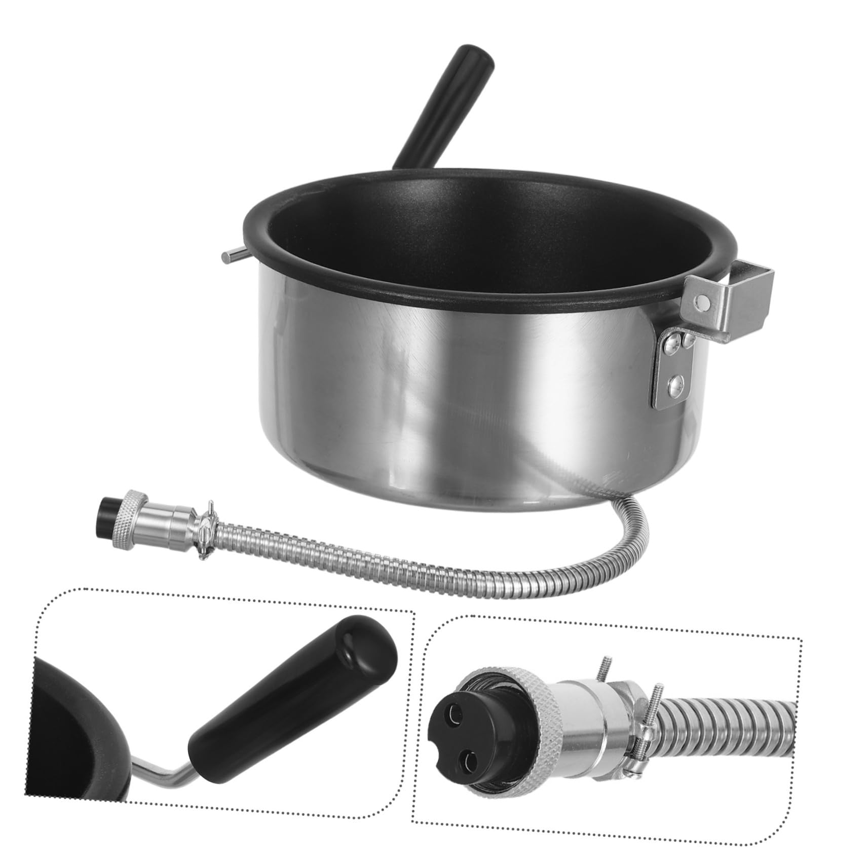 Mikinona Olla Antiadherente de 8 Oz para Máquina de Palomitas de Maíz, Repuesto de Acero Inoxidable Fácil de Limpiar para Fiestas y Festivales