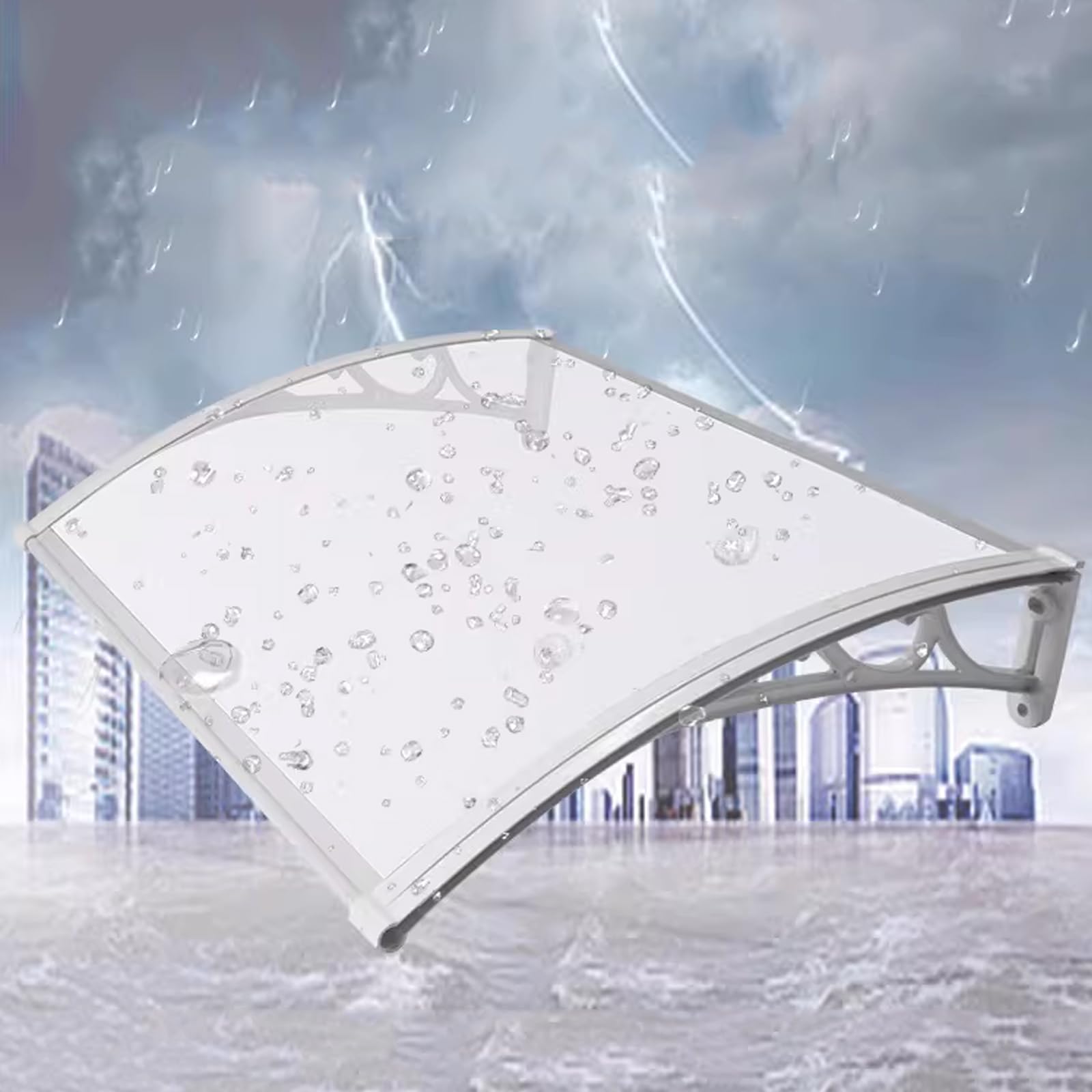 GJMSSMY Transparent Door Canopy Awning, Outdoor Protection for Front Door, Garden Shelter, Waterproof Cover, 60/80/100/120cm (39"x59" / 100x150cm)