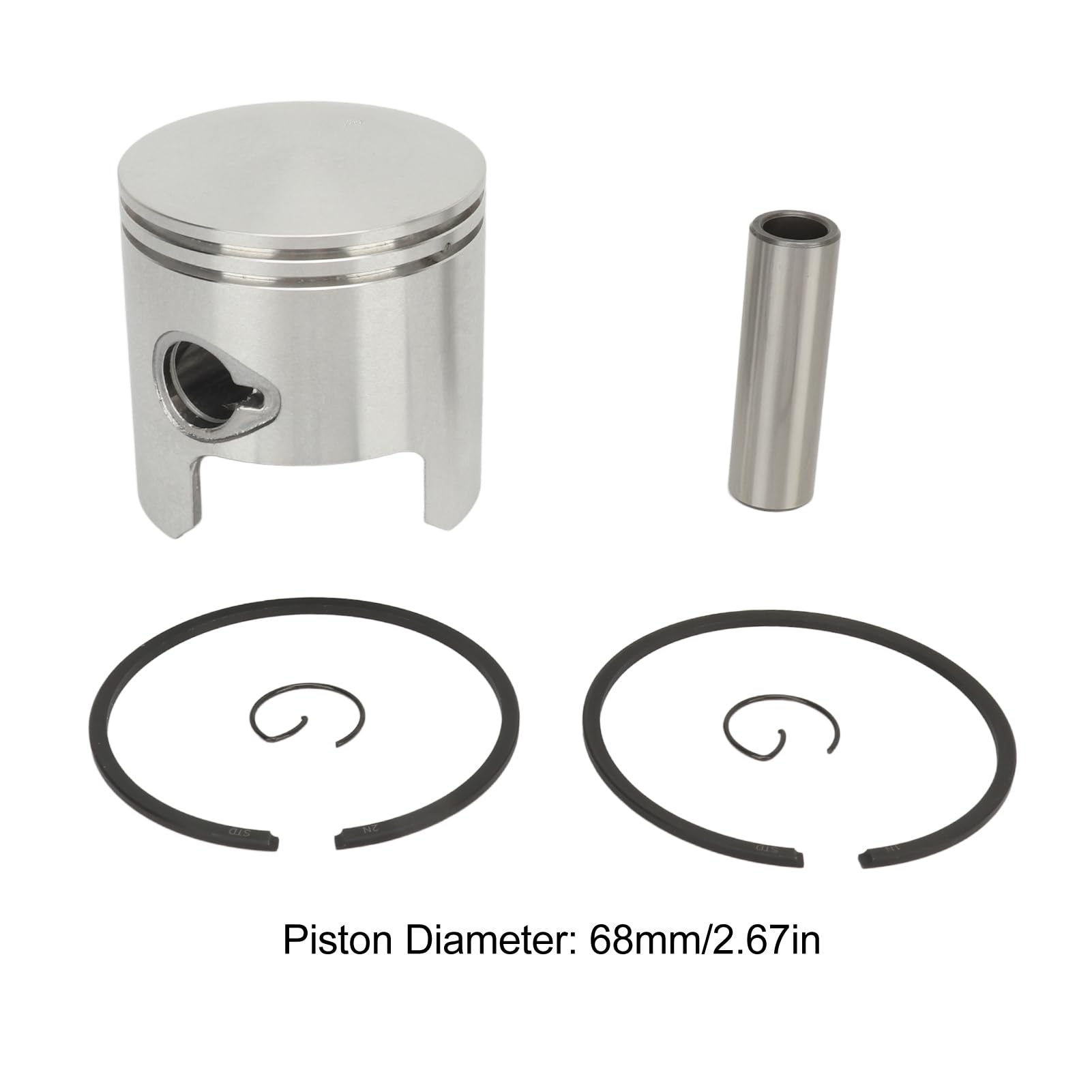Fydun Kit Pistone, Set Fasce Elastiche Marine Kit Fasce Elastiche 3C8 00001 Set Pistone e Fasce Elastiche 0 68 Mm per Motori Fuoribordo Tohatsu M40D M50D M40D2 M50D2 2 Tempi 3