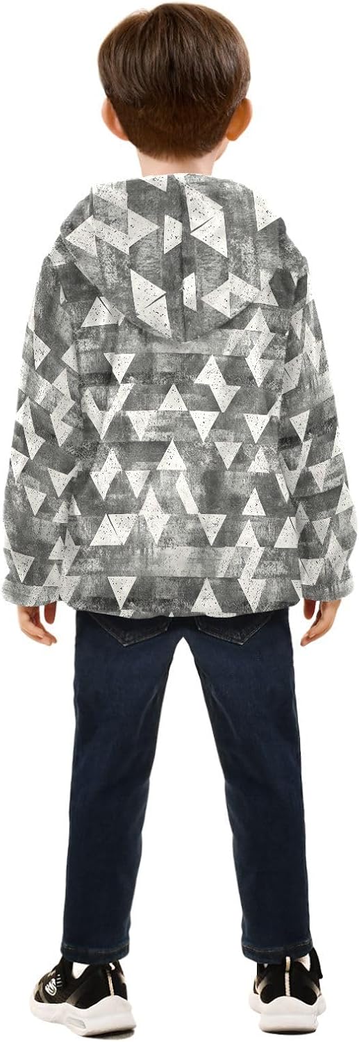 Boys Fleece Coat,Children's Zip-Up Hoodie Jacket,Baby Warm Fashion Outerwear 3-10T