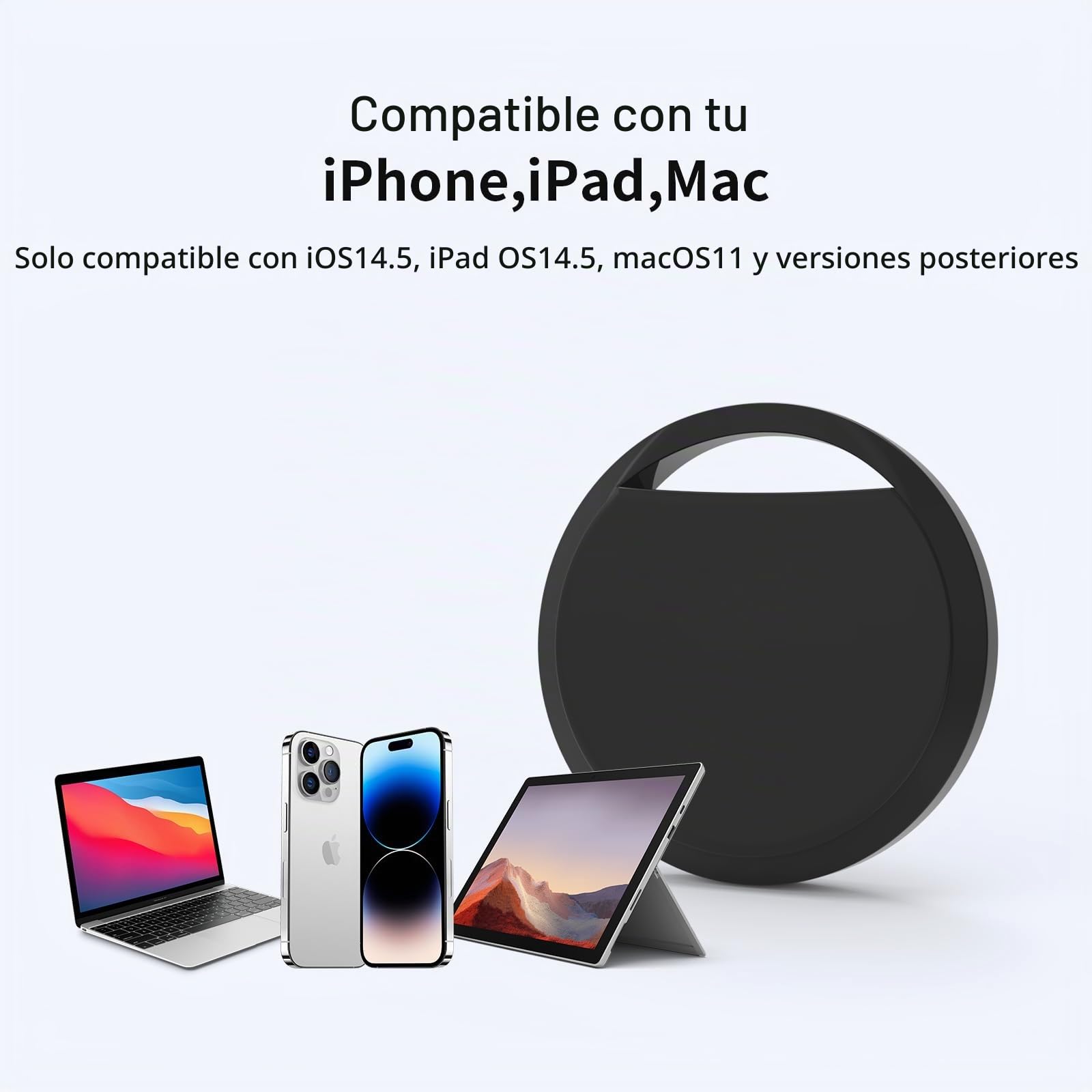 RSH AirTag Smart Tag Pro, rastreador de Maletas Compatible con Apple Where is App (Solo iOS), buscador de Llaves para Llaves, Equipaje, Maleta, Cartera, Impermeable IP67, Paquete de 4