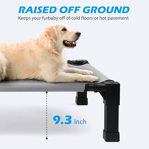 Miniatura 4 de Cama elevada refrescante para perro, cama elevada para perro con malla transpirable lavable y marco de metal, cama portátil para perro con patas