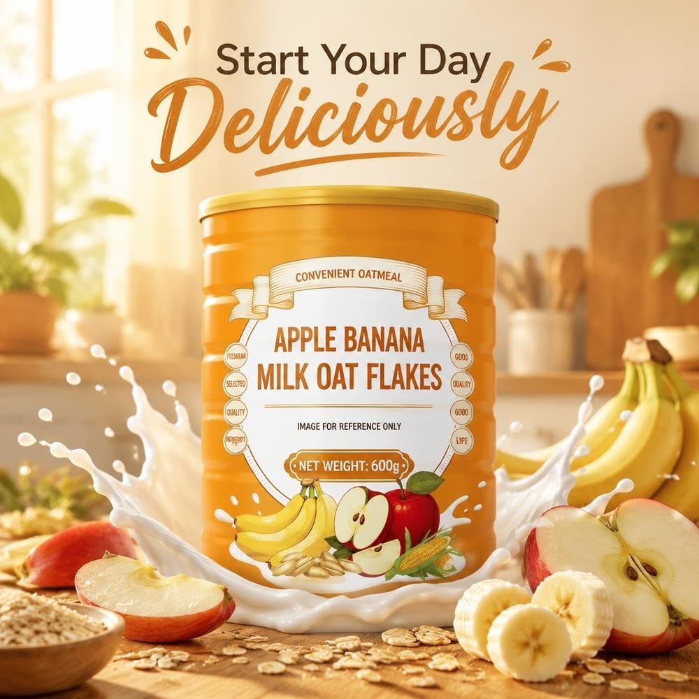 Manzana Plátano Avena con Leche Lata 600g