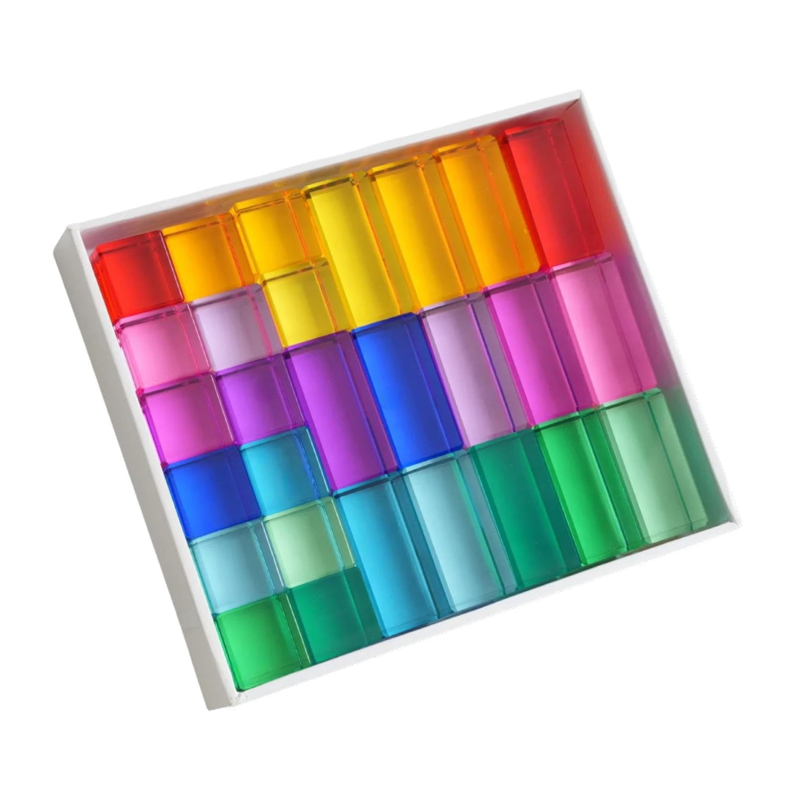 Milageto Set di Blocchi da Costruzione Arcobaleno, Giocattolo educativo per l'apprendimento sensoriale, abilità motorie Fini, Giocattoli impilabili, cubi