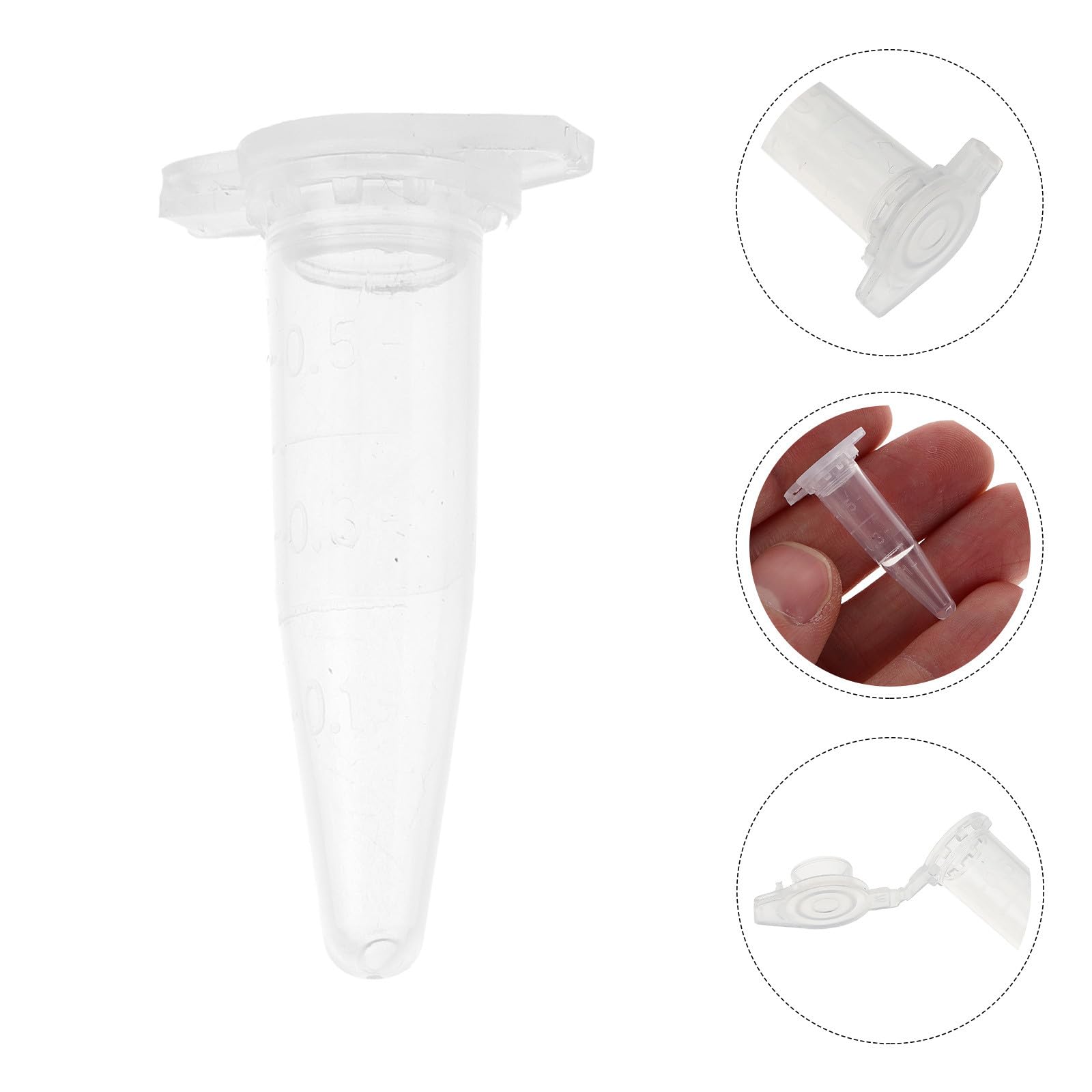 Tubes à Microcentrifuger de 5 Ml en Plastique Transparent, Lot de 1000, Couvercle à Pression pour Manipulation Sécurisée d'Échantillons en Recherche