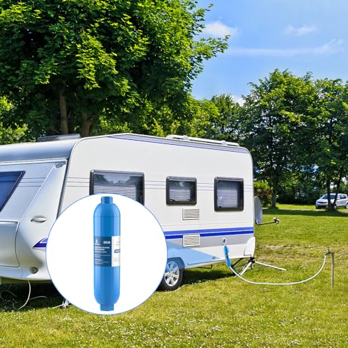 Image of RV Water Filter with 2 Flexible Hose Protector NSF Certified Camper Water Filter for Reduces Chlorine, Bad Taste, Odor, RV Inline Water-Filters for Garden Camper and Pool 2 Pack