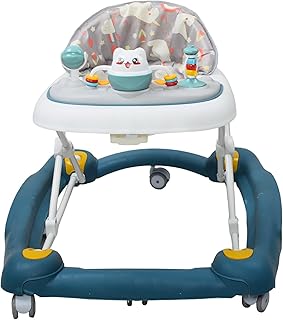 مشايه بألعاب بلاستيك مع اضاءة وصوت للاطفال - ابيض/بترولي