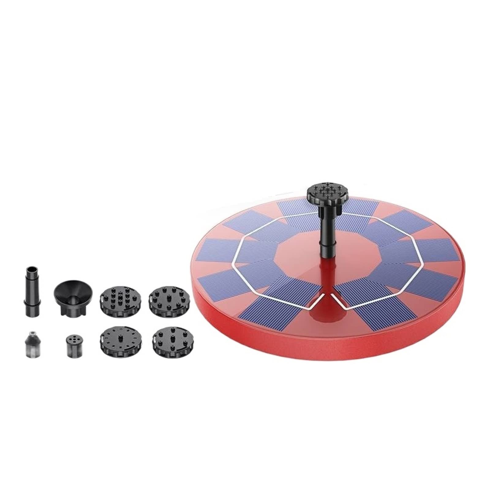 3W Solar Fountain Circular Water Pump Built-in Battery Bird Bath For Pond Pool Fish Tank Aquarium Garde Efficient Use Of Energy(Red)