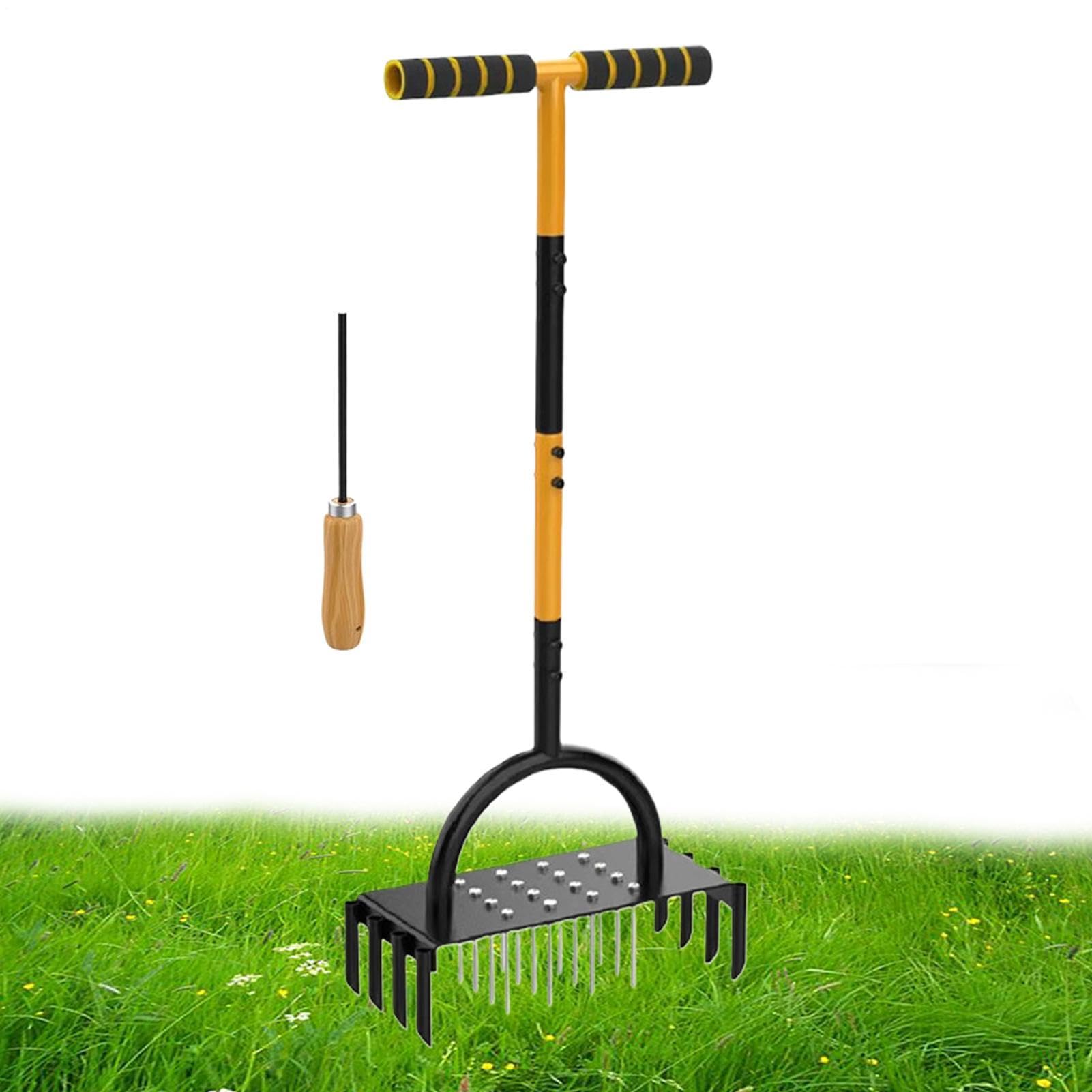 Outil Aérateur De Pelouse Perforateur Manuel pour Sol avec poignée en T
