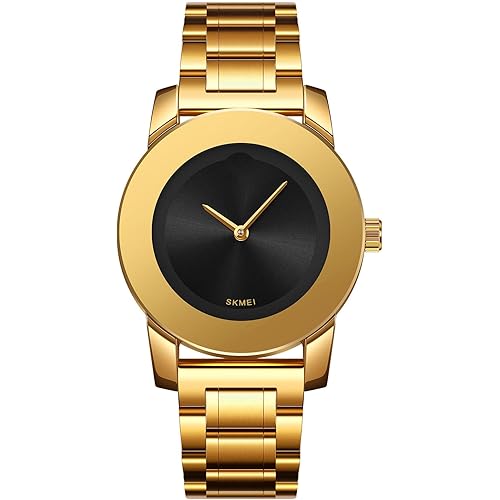 Gosasa Elegant Unisex Stainless Steel Waterproof Quartz Watch with Diamond Accents - Minimalist Luxury Business Casual Wrist Watch for Men and Women