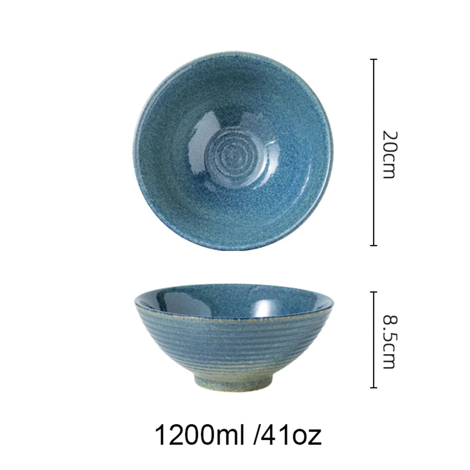Japanisches Ramen-Schüssel-Set, 1130 ml, Porzellan, große Suppenschüsseln