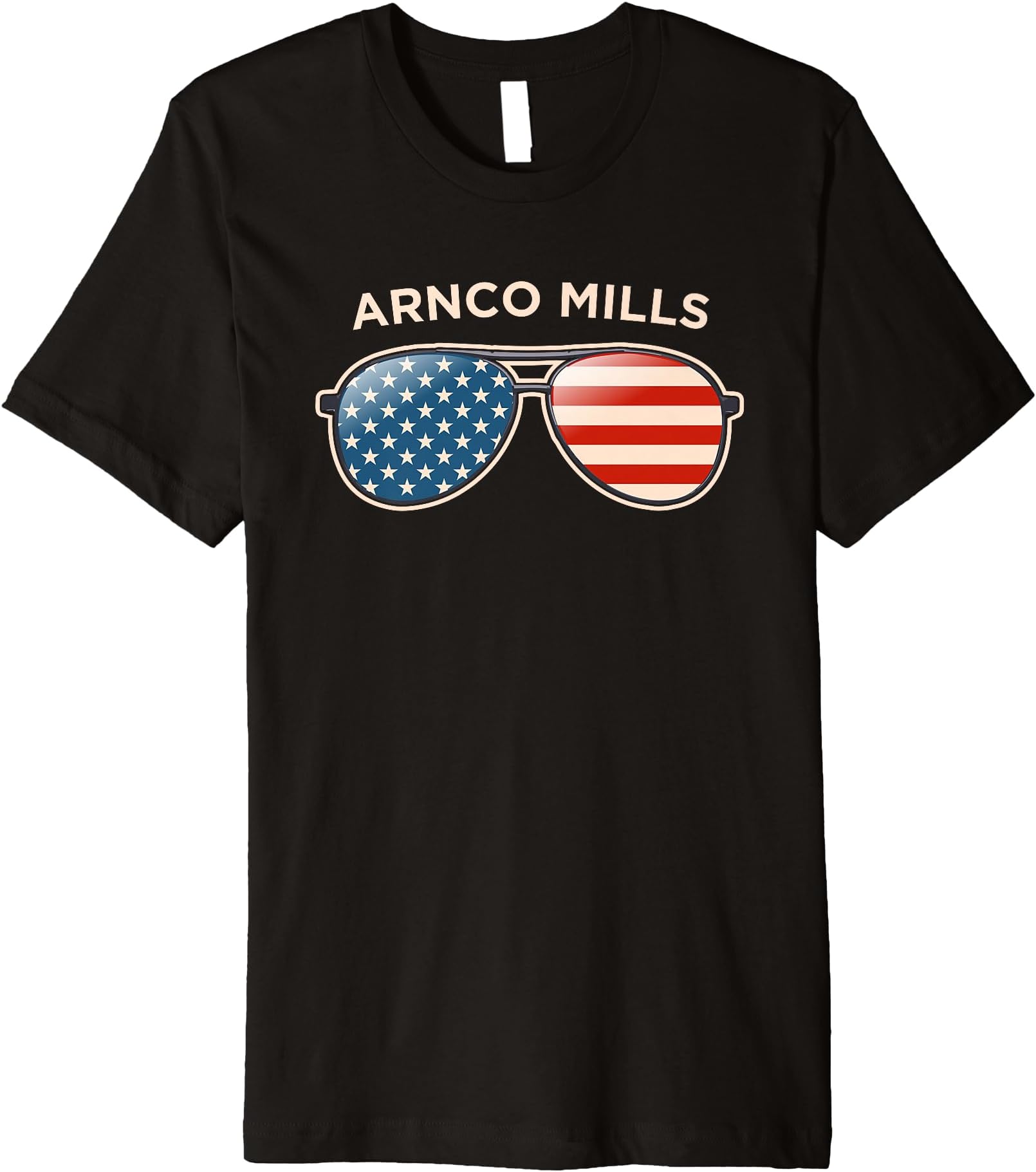 Arnco Mills, GA Vintage US Flag Sunglasses Premium T-Shirt