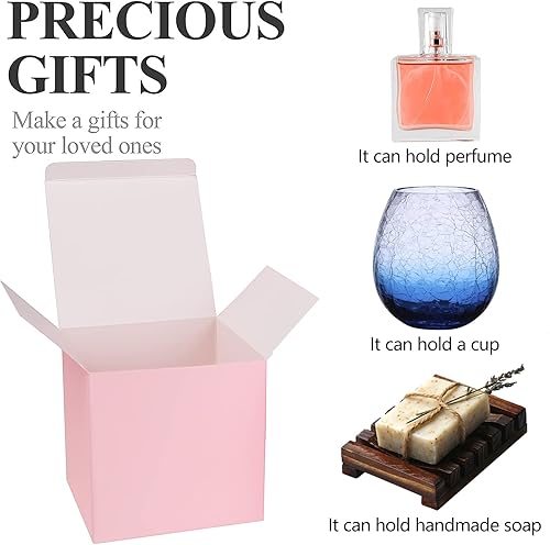 Miniatura 8 de COTOPHER Paquete de 25 cajas de regalo pequeñas de 6 x 6 x 6 pulgadas, cajas de regalo negras con tapas para regalos, manualidades, recuerdos de