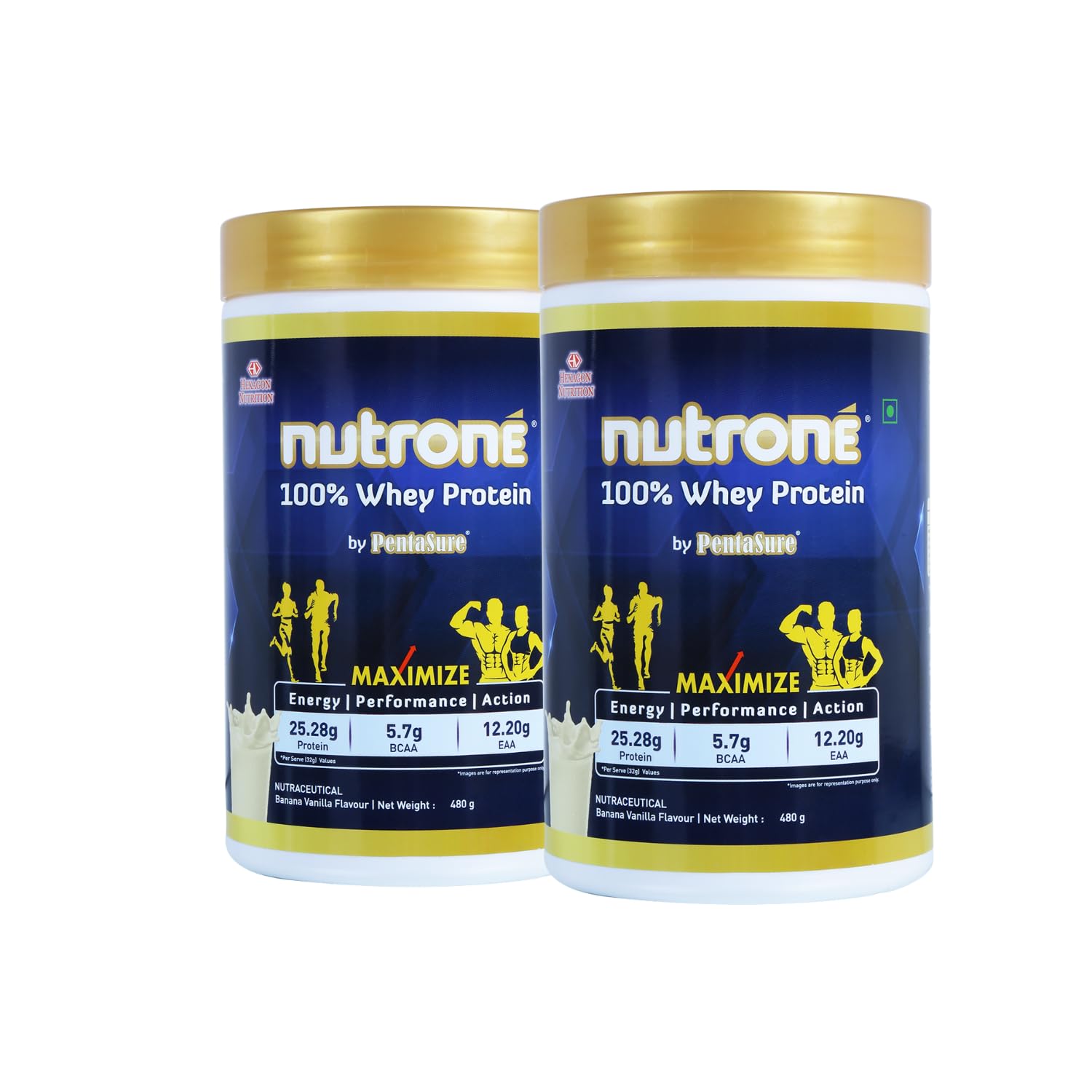 Nutrone 100% Whey Protein Powder By PentaSure with Per Serving 25.28g Protein, 5.7g BCAA, 12.20g EAA for Faster Muscle growth, Muscle Recovery| Best Whey Protein For Gym grover, athele, Runners- Banana Vanilla- 480gm- Pack of 2 (B0DH4QGJL6) Amazon Price History, Amazon Price Tracker