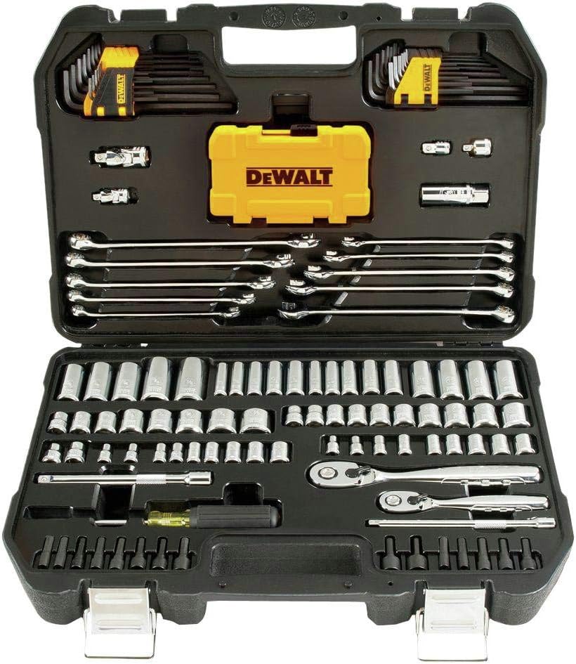 Mechanics Tools Kit and Socket Set, 142-Piece, 1/4 & 3/8" Drive, MM/SAE (DWMT73802)