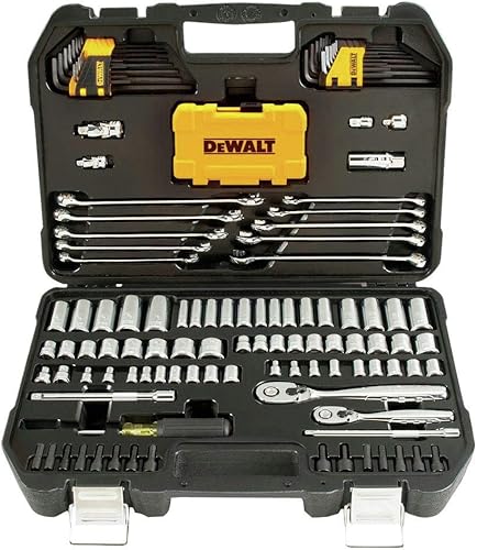 Miniatura 10 de DEWALT Juego de herramientas mecánicas de 142 piezas, accionamiento de 1/4 pulgadas y 3/8 pulgadas, SAE y métrico (DWMT45425)