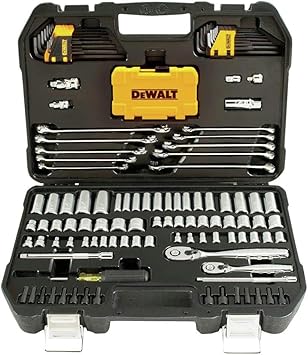DEWALT Mechanics Tools Kit and Socket Set, 142-Piece, 1/4 & 3/8" Drive, MM/SAE (DWMT73802)