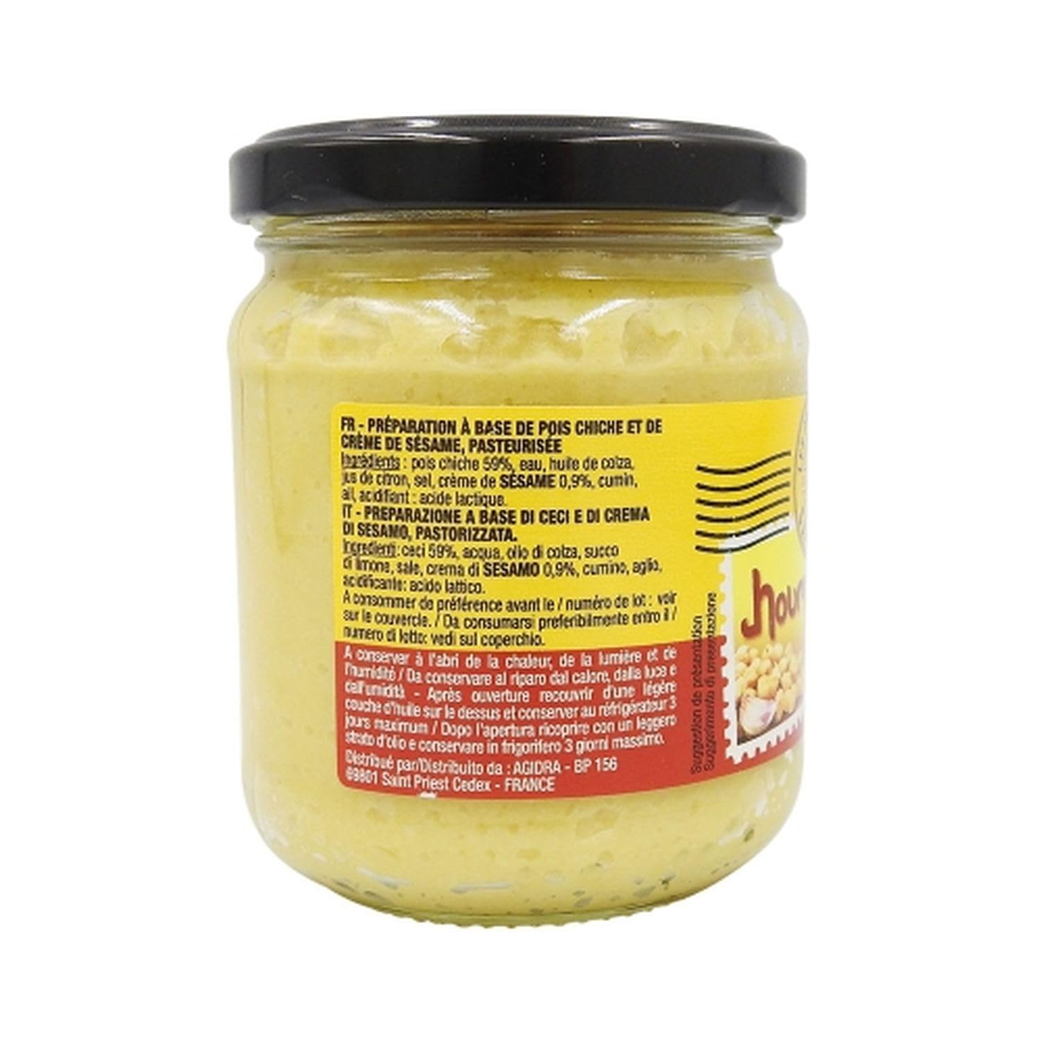 Lot 12x Houmous crème de pois chiches - Bocal 190g