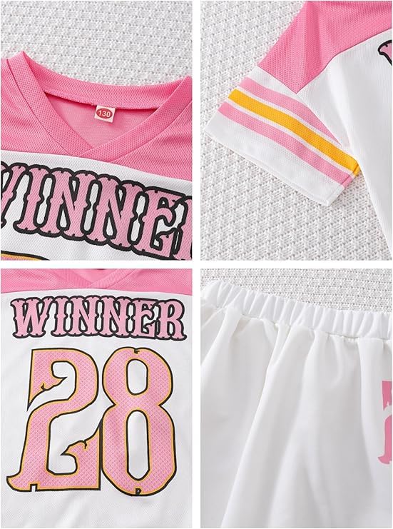 Image of PureChapter Tween Girls 2 Piece Outfits Short Sleeve Tops and Pleated Skirt Set, Cute Pleated Skirt for Girls Size 7-14