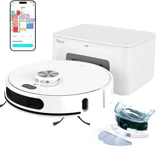 Miniatura 1 de Robot aspirador y trapeador 2025, aspiradora robot de 6600 Pa con vaciado automático de 60 días, limpieza manos libres de 220 minutos, navegación