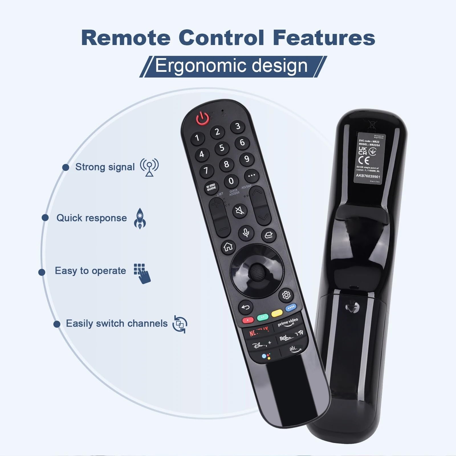 1 szt. Uniwersalny do pilota IG Magic MR18/19BA MR20/21/23/24GA | Kompatybilny z telewizorami Smart TV LED OLED LCD 4K 8K UHD(Voice)