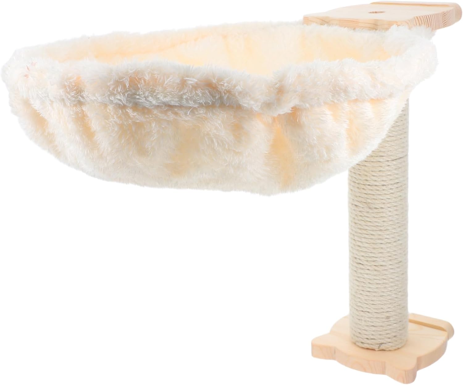 Hemoton 1set Cat Hammock Bed Scratching Post Soft Lint Covered Spoon-Shape Cat Tree Cozy Replacement Platform for Kittens and Easy to