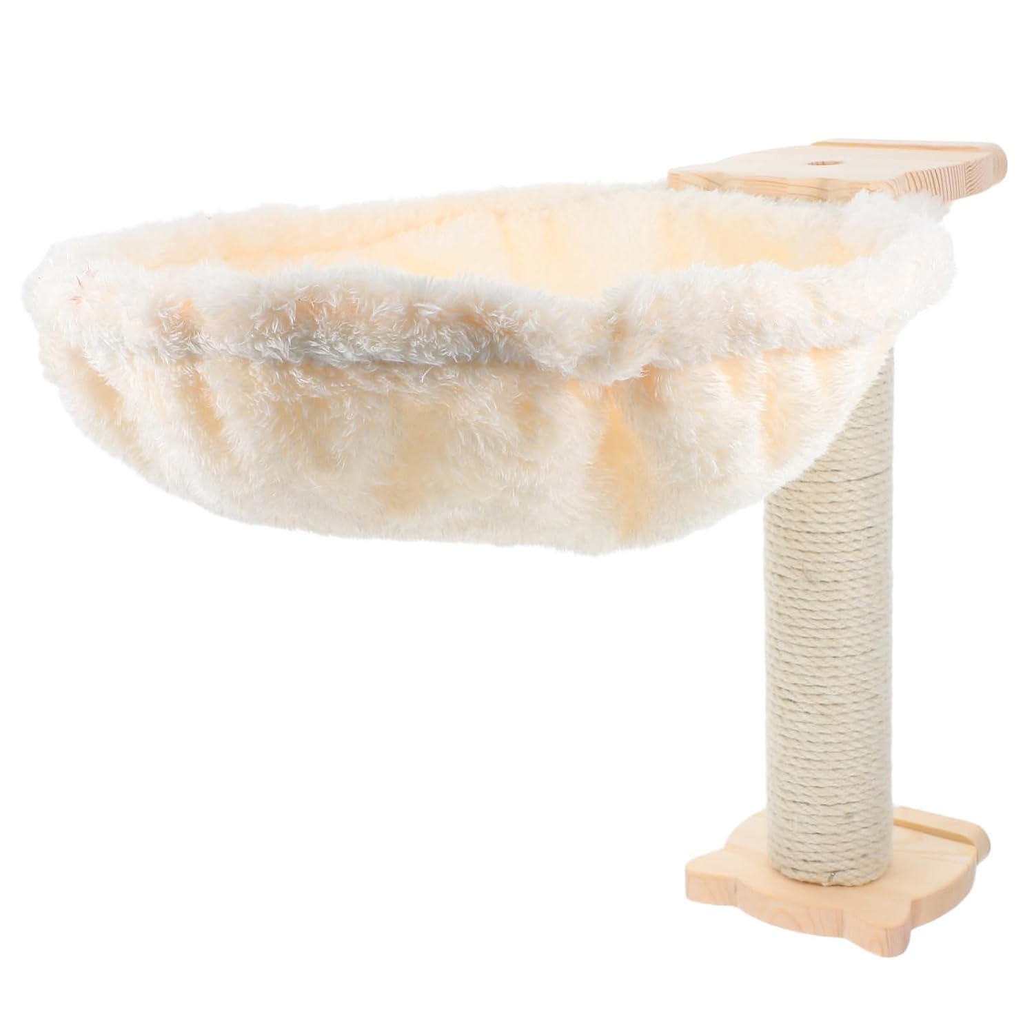 Hemoton 1set Cat Hammock Bed Scratching Post Soft Lint Covered Spoon-Shape Cat Tree Cozy Replacement Platform for Kittens and Easy to
