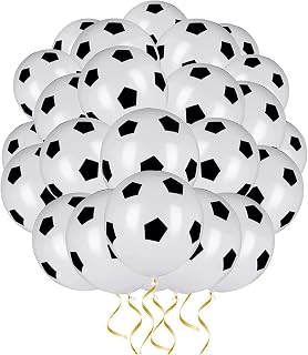 PartyMane Soccer Football Party Balloons - Latex Balloons for Birthday Decorations 12 Inch (30 Pcs)