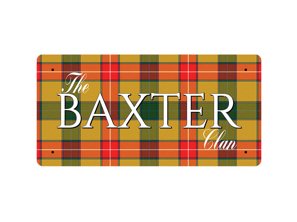 McMug - The Baxter Clan (Baxter Tartan) - Metal Sign, Decorative Sign, 200mm x 100mm
