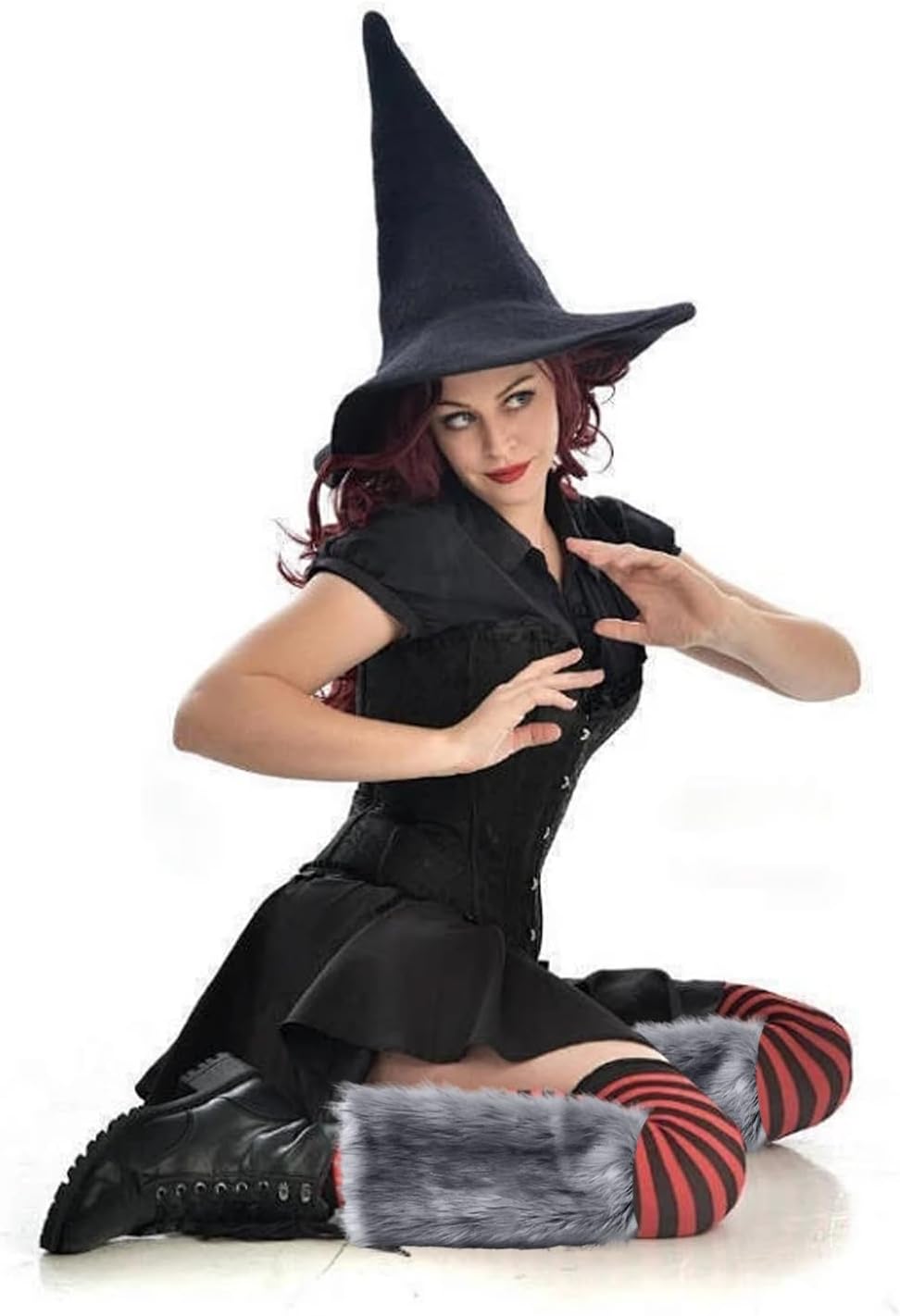 Faux Fur Leg Warmers, Grey Furry Boot Covers, Winter Furry Leg Warmers for Adults Women, Faux Fur Boot Cover for Party Accessory Keeping Warm and Wolf Cat Cosplay, 15.7 Inches - Image 6