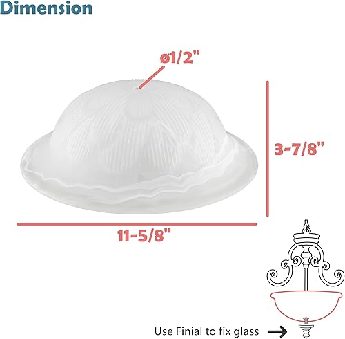 Miniatura 9 de Aspen Creative 25015-76-1, montaje empotradosemiempotrado esmerilado con pantalla de vidrio con patrón de diamante, agujero central de 12 pulgada,
