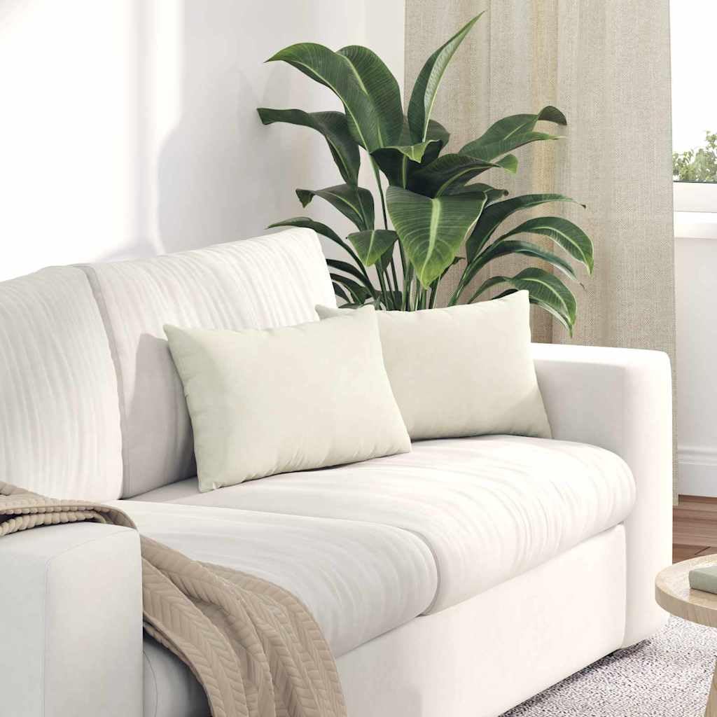 2 cuscini per divano color crema, 50 x 30 cm, in tessuto a coste sfoderabile, ergonomico, imbottito, lavabile, ideale per soggiorno, sala da pranzo, ufficio, moderno cuscino per seduta per