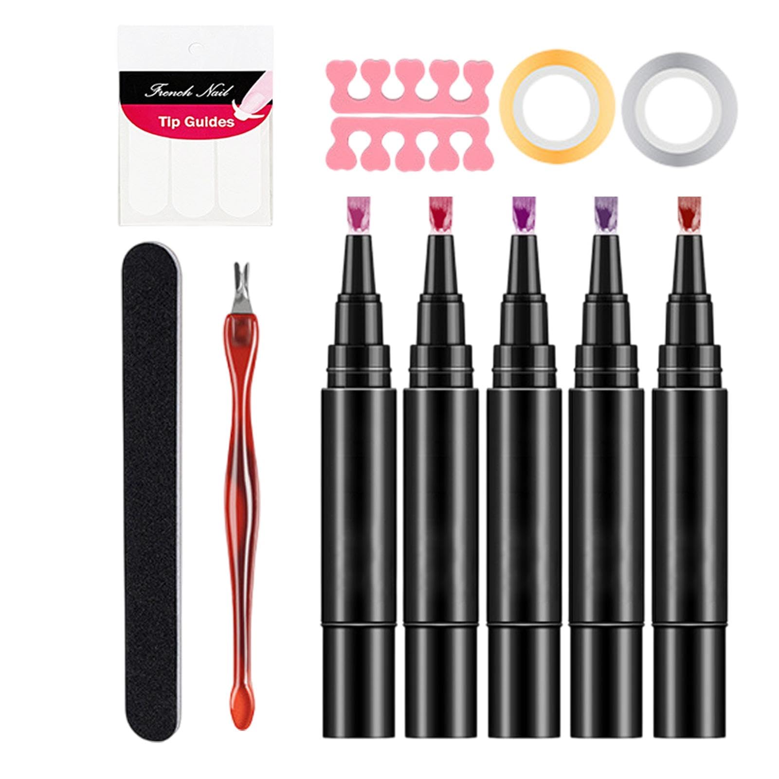 Set Di Per Smalto Per Unghie - Set Di Smalto Per Unghie | Pensi Di Smalto Per Unghie 5x, Strato Superiore Di Base Di Gel, Kit Di Smalto Gel Adatto Per La Casa, Sale