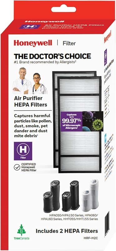 Filtro de repuesto para purificador de aire Honeywell True HEPA, paquete de 2, HRF-H2 / filtro (H)