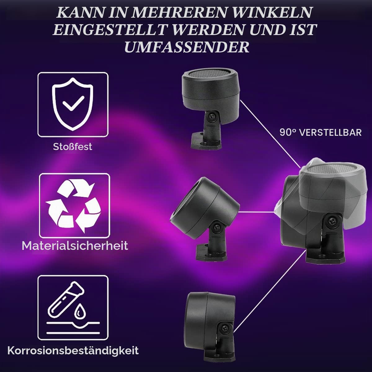 FERCAISH 4 Stück 500 W Autolautsprecher, TP-006A Hochleistungs-Stereo-Auto-Hochtöner, vertikale, runde, einfach zu installierende Lautsprecher für die Oberflächenmontage auf Auto, LKW und Boot (4p)