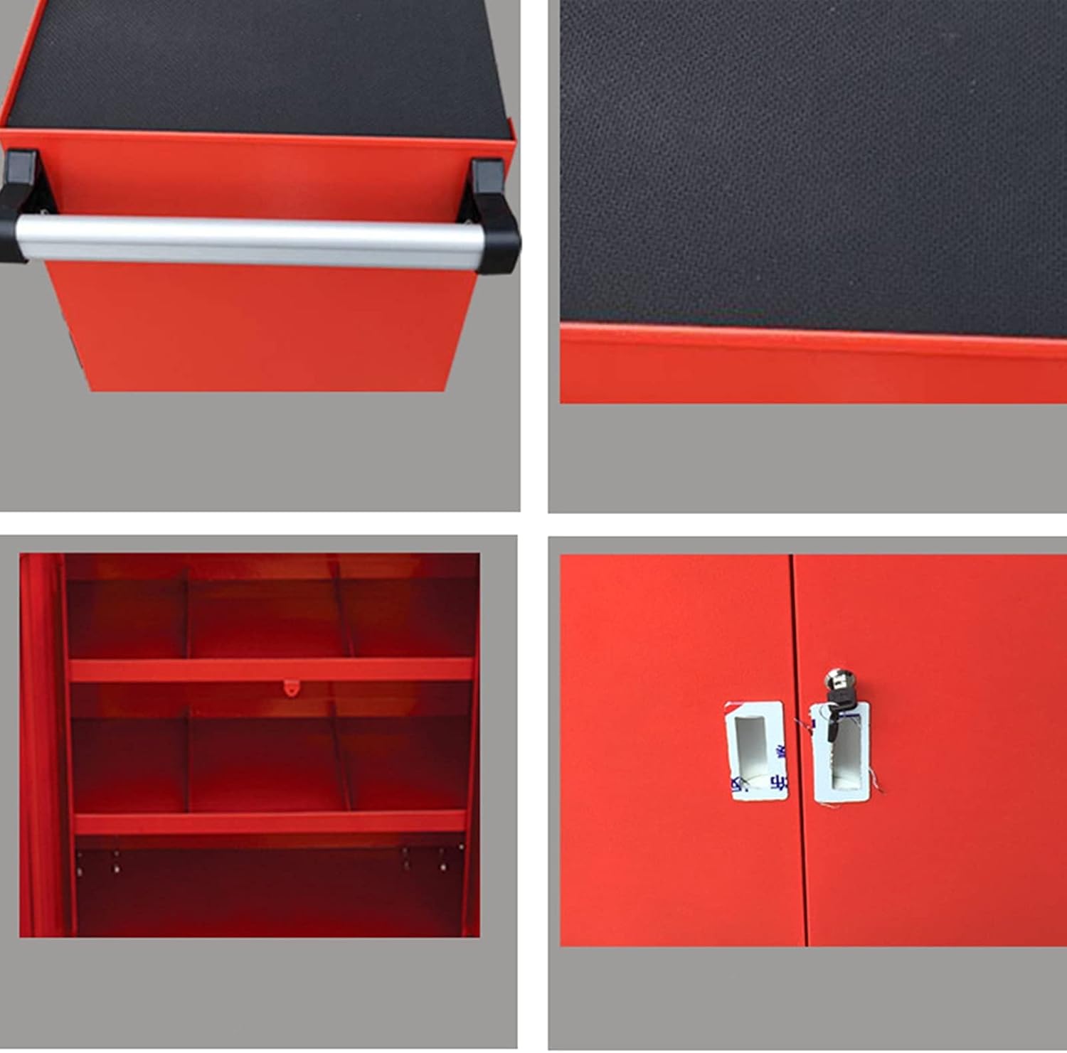 ハンドプッシュツールカートカートカートモバイルツールカート 工具箱 (色 : Red, Size : 【日本製】 63x4