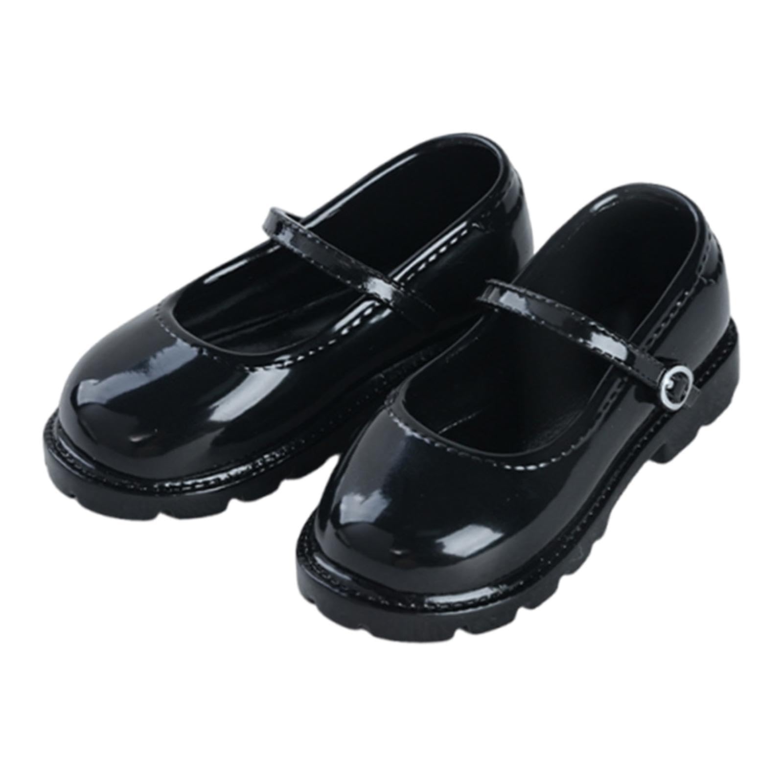 Harilla Scarpe Bambola 1/4 per Bambole BJD Miniature Accessori Figure Collezionabili in PU Resistenti a Usura Adatte a Collezionisti E Decorazione Casa, Nero
