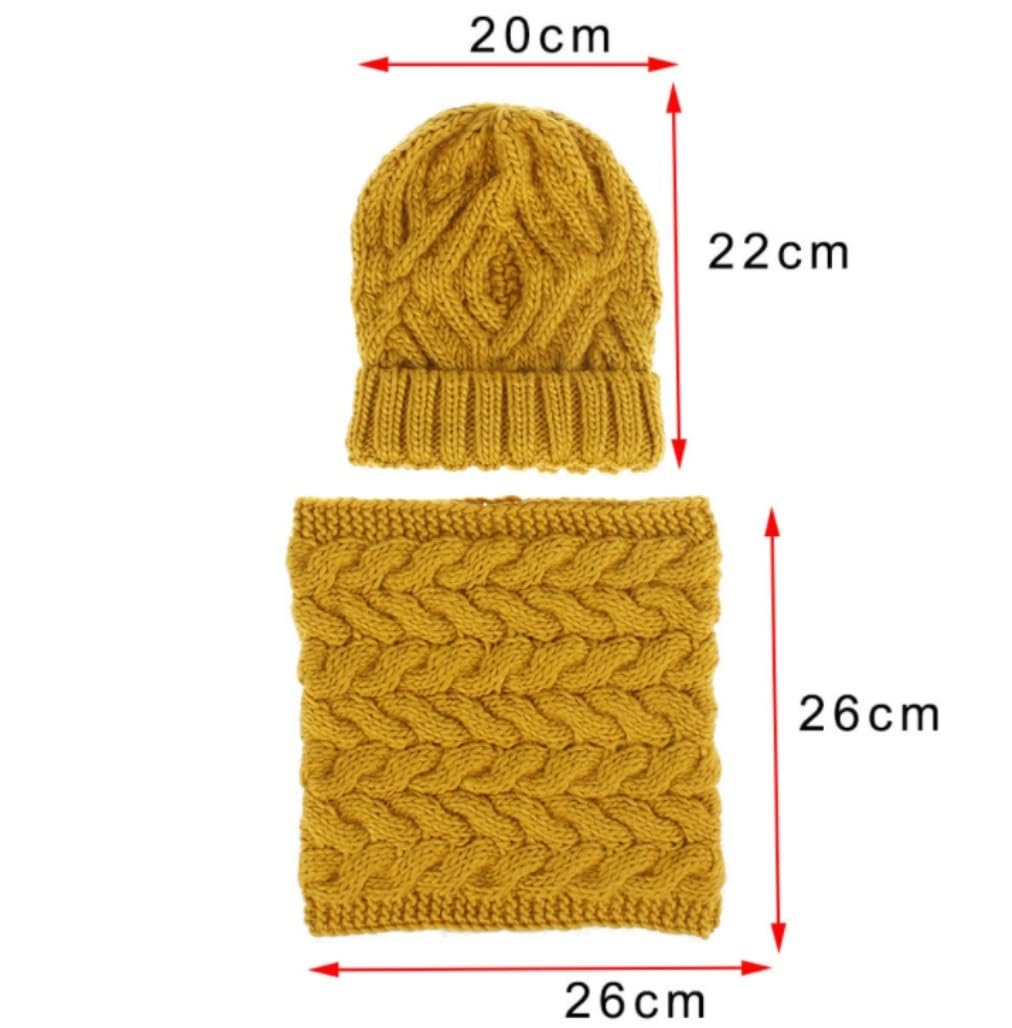 Chapeau d'hiver Ensemble Bonnet Et Écharpe en Tricot pour Femmes, Cache-Cou, Ample Et Épais, pour Filles, Hiver Chaud Chapeau(G)